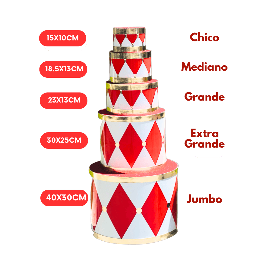 Tambores bicolor rojo/blanco