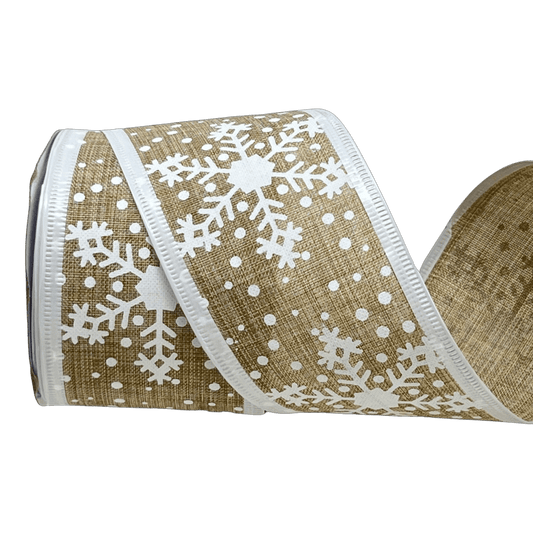 (Tch01535N) Liston navideño Copos 6Cm 9M Yute