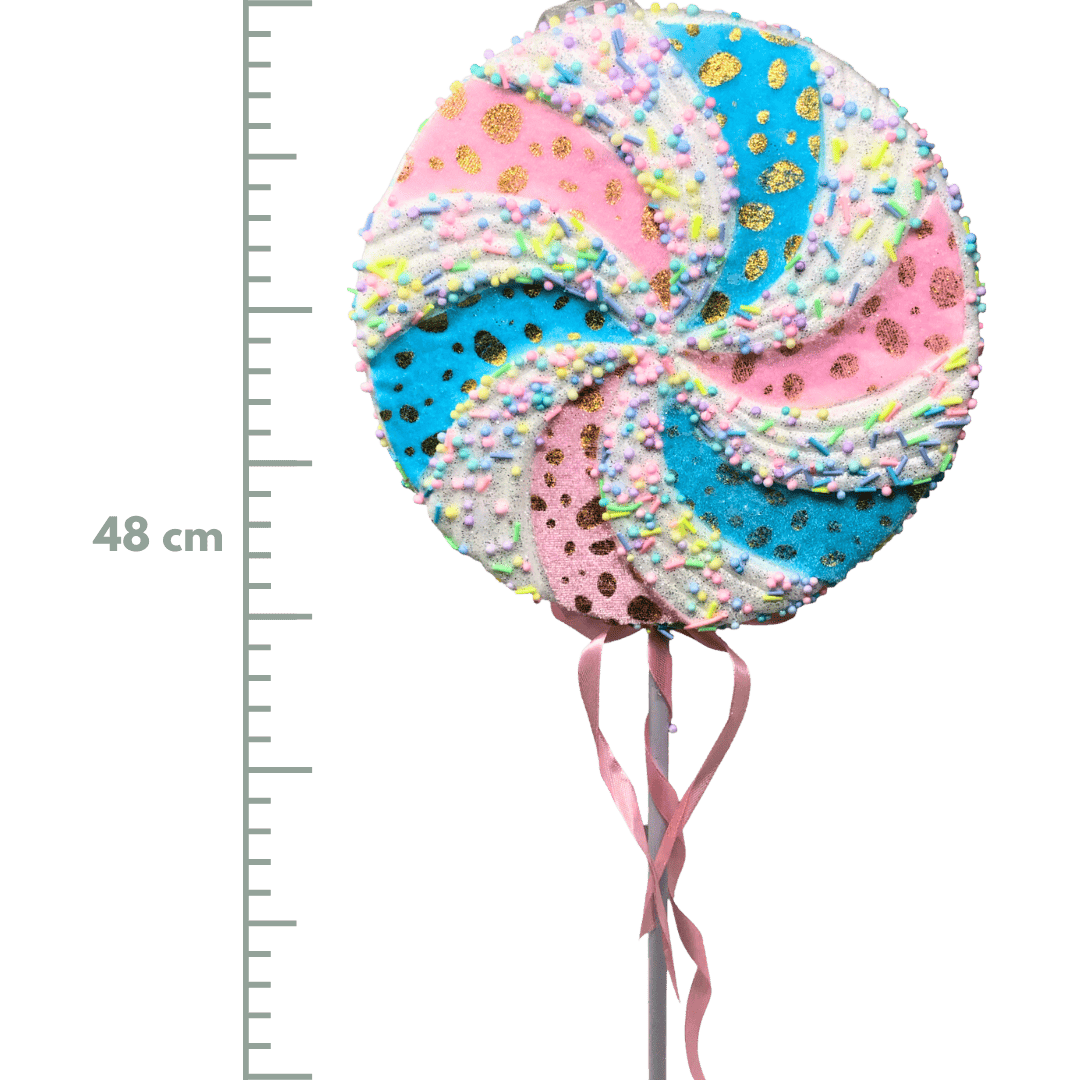 VARA PALETA DE CARAMELO 48X20X3CM AZUL ROSA