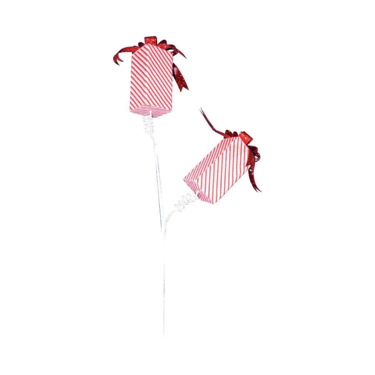 (X20585-RDWT) Vara de regalos rojo c/blanco 71 cm