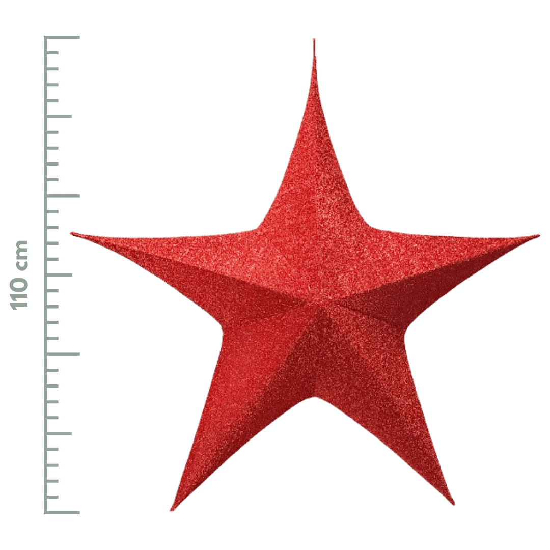 (XMT0004R) Estrella armable brillante rojo 110cm