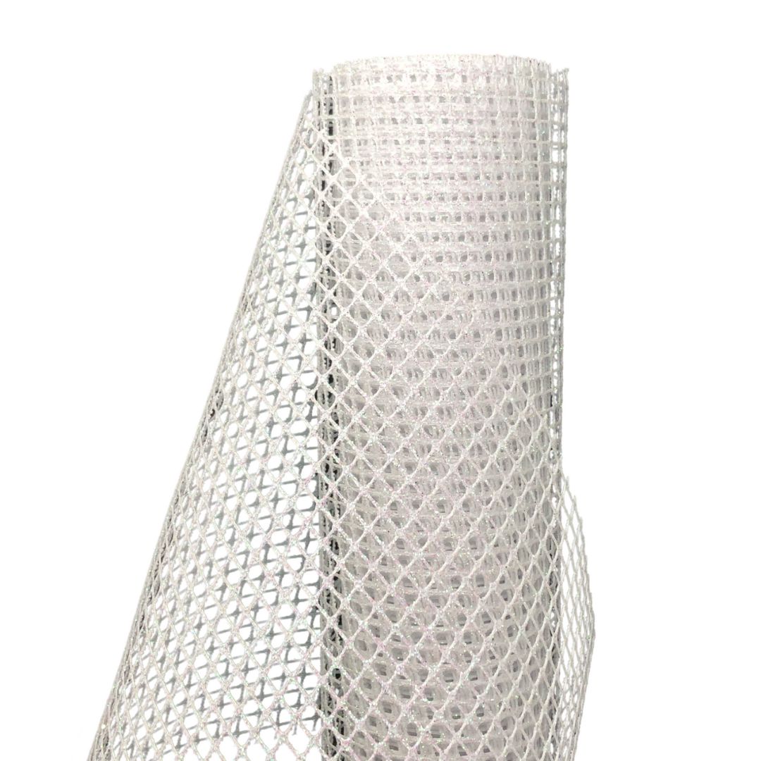 (YW0737-003W) Malla cuadriculada blanca, medidas 15/24 cm 5.5 m