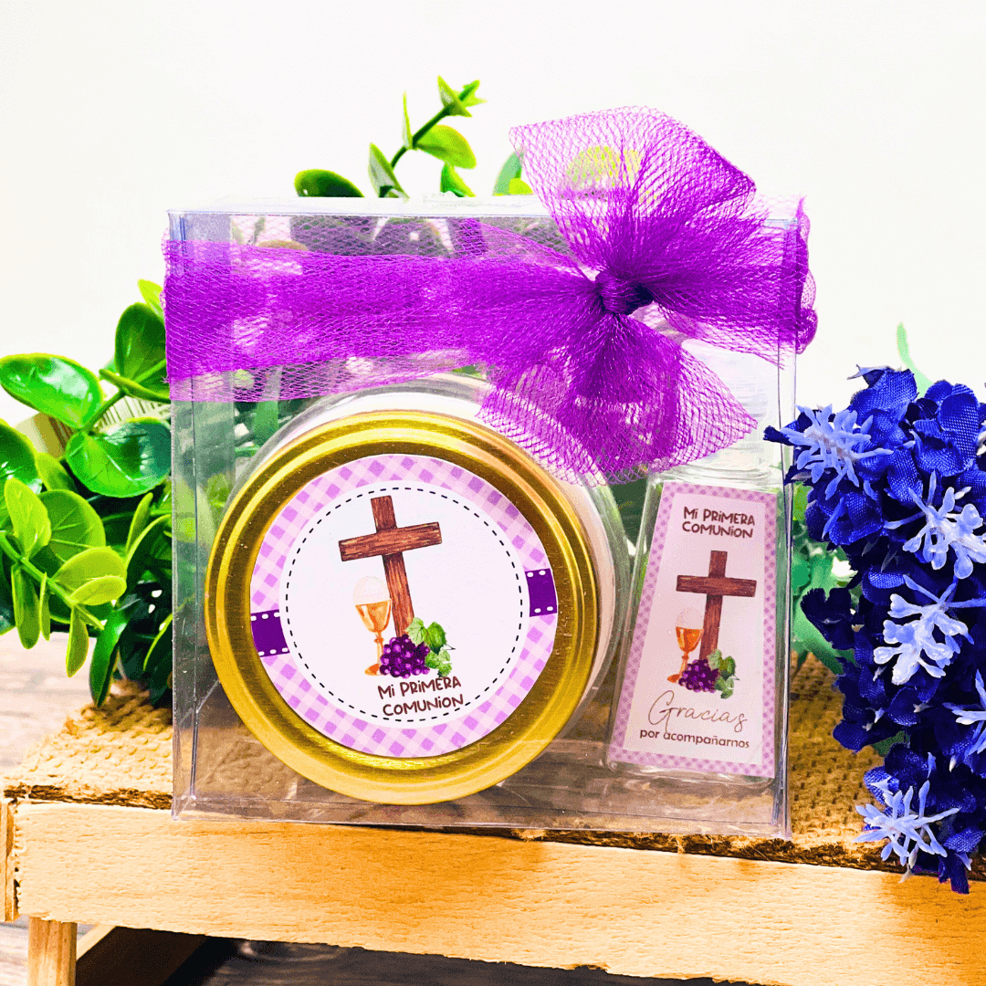 Kit de bote con antibacterial y vela de 180 gr