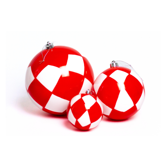 (BHK01137-38RW) Esfera bicolor 15/20 cm rojo/blanco