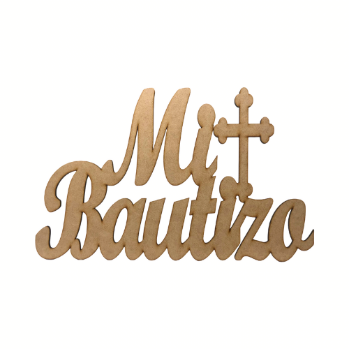 Letrero de madera Mi Bautizo
