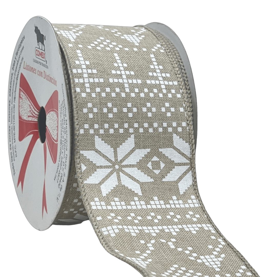 (9031) Liston navideño 6.5cm 9m manta pixeleado