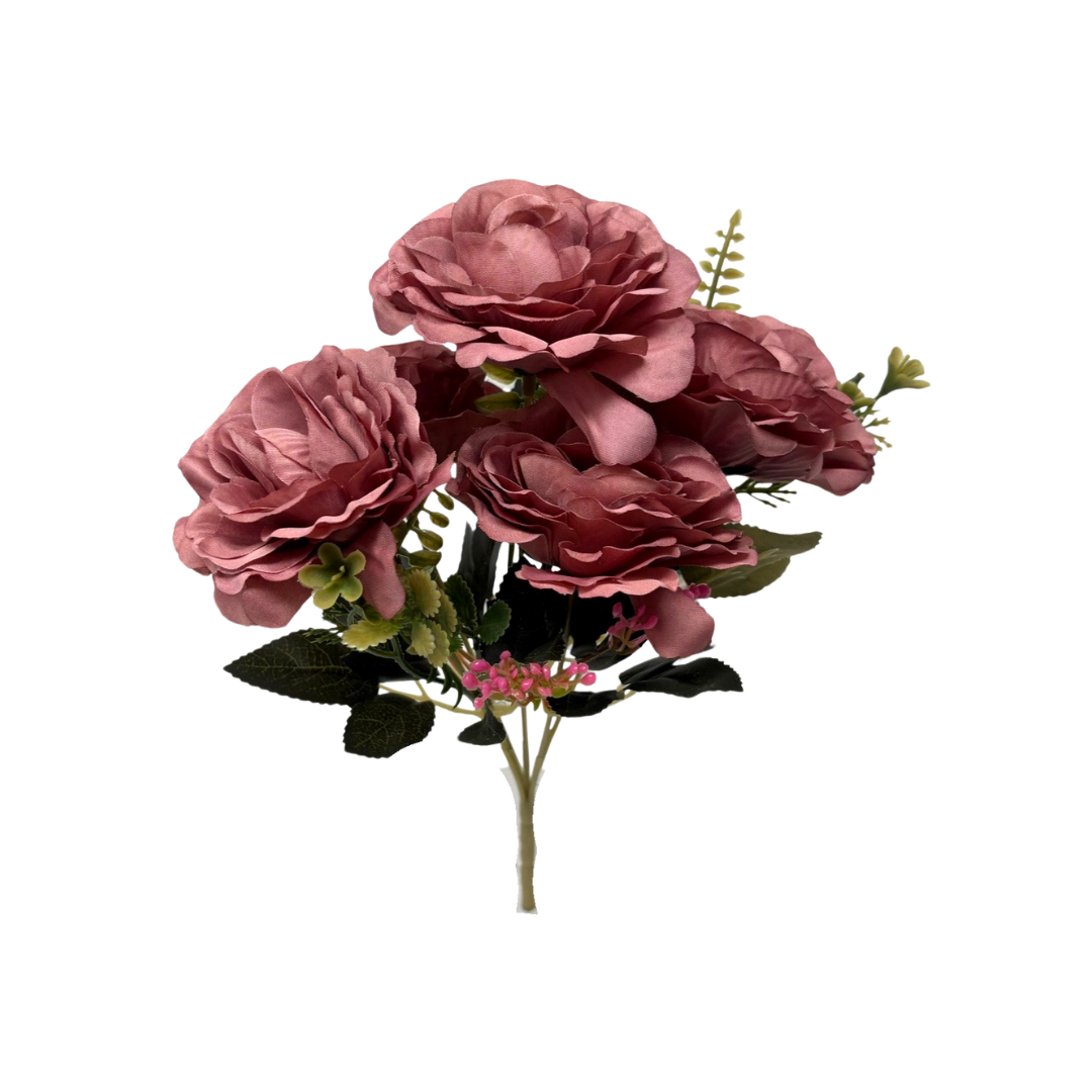 (30080) Ramito de peonias artificial x5