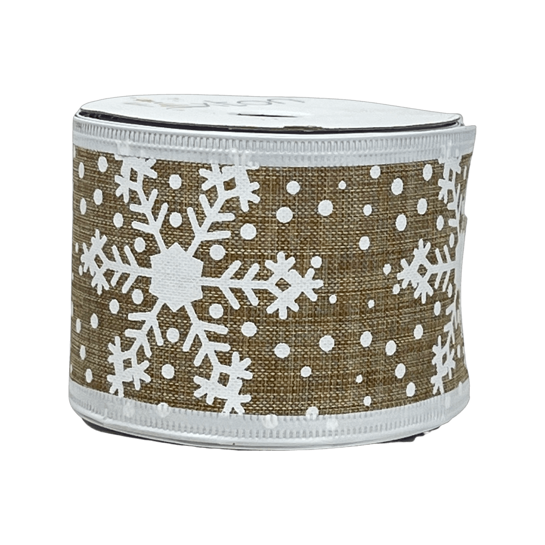 (28772) Liston navideño Copos 6Cm 9M Yute