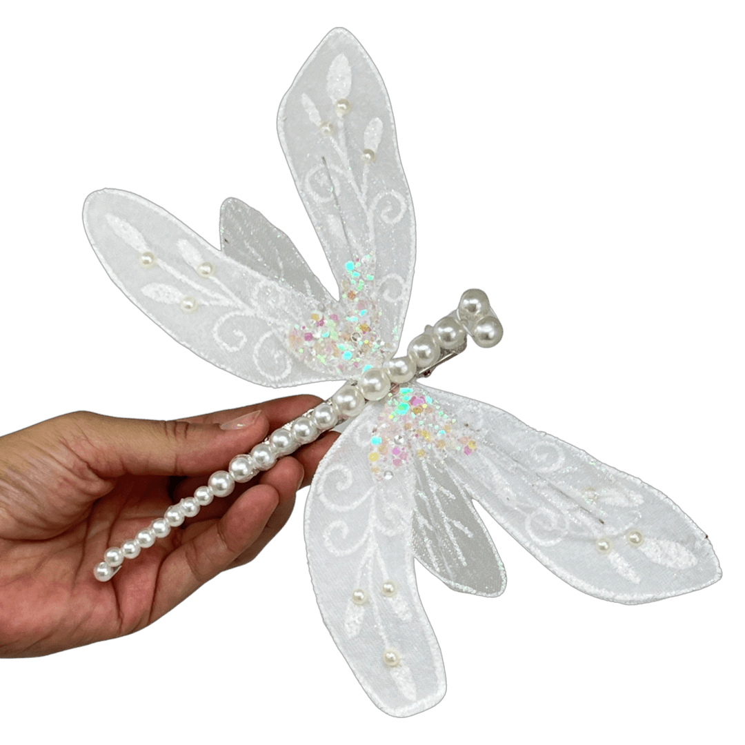 (Ccy00100W) Libelula Brillante 20X18Cm Blanco