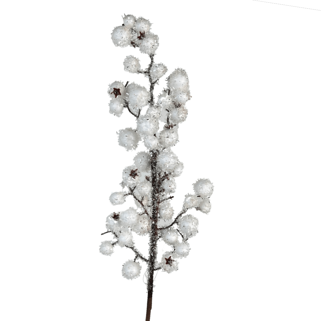 (Fla01060) Follaje Nevado 63Cm Blanco