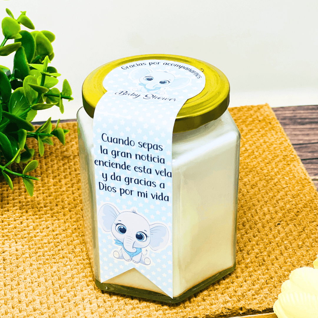 Vela en frasco hexagonal de 320 gr