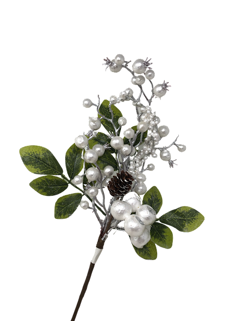 (FLR00773W) Vara De Frutos 40CM Blanca