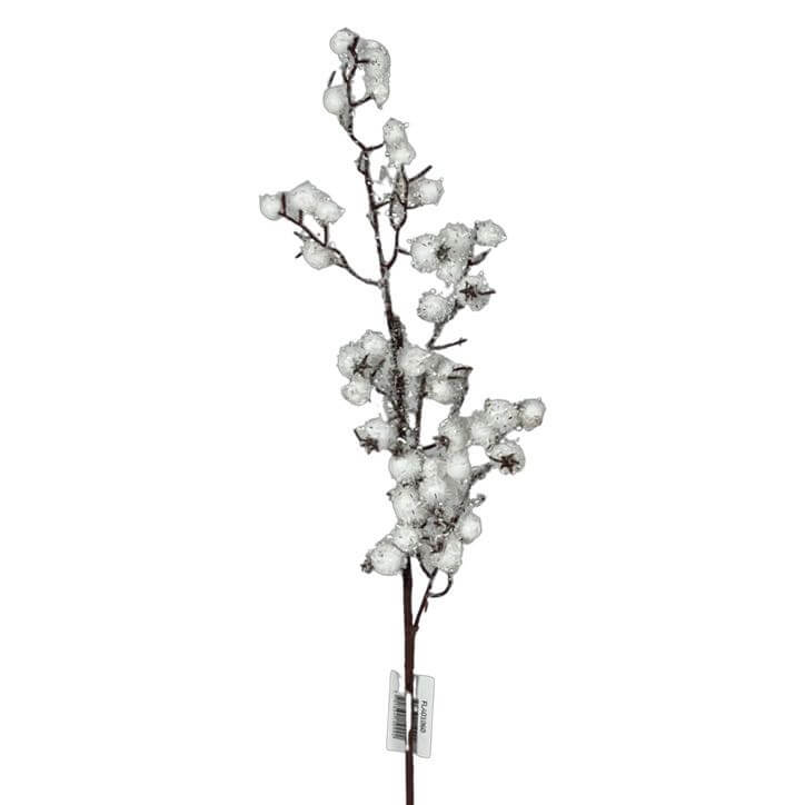 (Fla01060) Follaje Nevado 63Cm Blanco