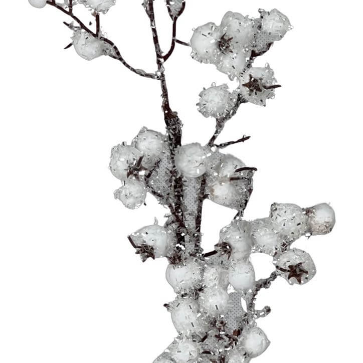 (Fla01060) Follaje Nevado 63Cm Blanco