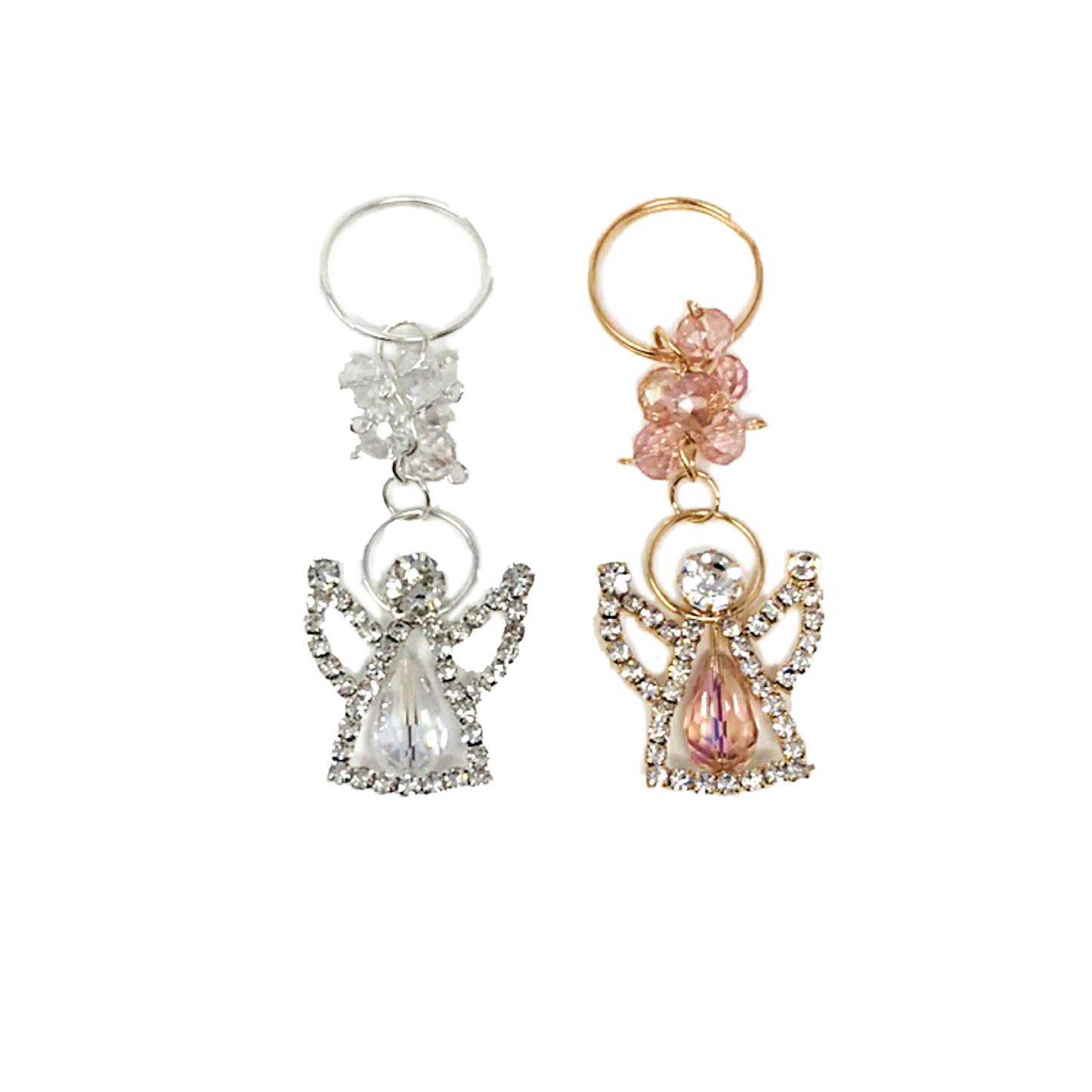 Llaveros de angelito de cristal 8cm c/10