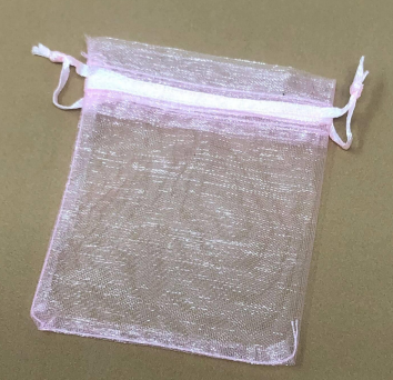 (9307) Bolsa organza #1 3x4cm Rosa c/12