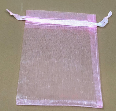 (9327) Bolsa organza #3 5x7cm rosa c/12