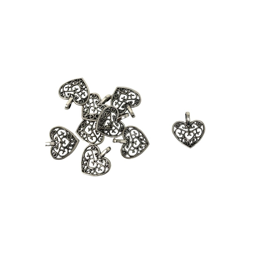 Dijes metalicos de corazon