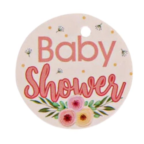 (11499) Tarjeta de Baby Shower 3.5 cm 24 pz