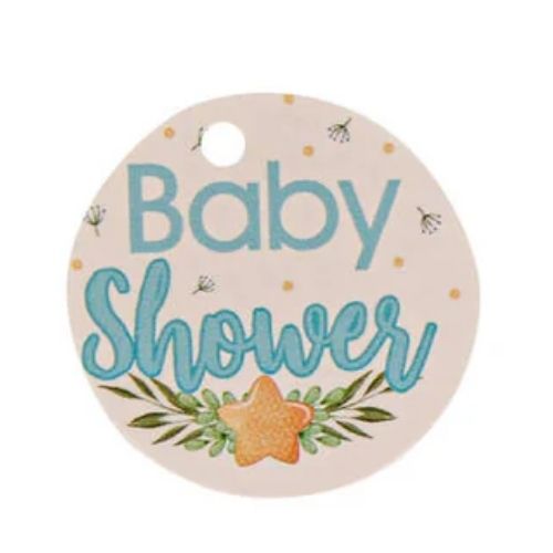 (11499) Tarjeta de Baby Shower 3.5 cm 24 pz