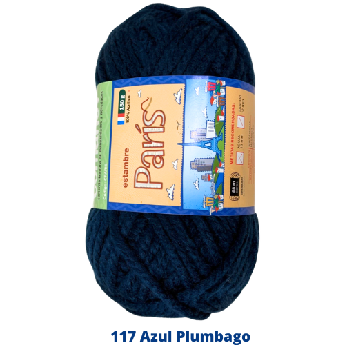Estambre Paris 150 Gr Azul Plumbago