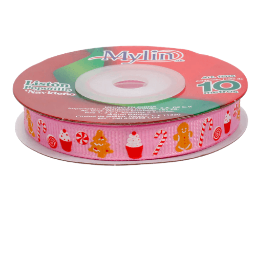 (11915)Liston Popotillo Navideño de 10 mm x 10 m