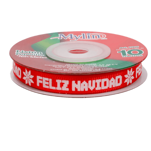 (11915)Liston Popotillo Navideño de 10 mm x 10 m