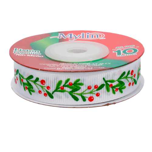 (11916)Liston Popotillo Navideño de 15 mm x 10 m