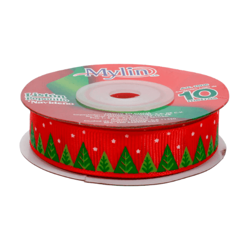 (11916)Liston Popotillo Navideño de 15 mm x 10 m