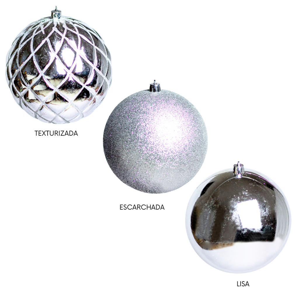 27848 (Bhk00225S(S)) Esferas Navideñas De 12Cm C/3Pcs Plata