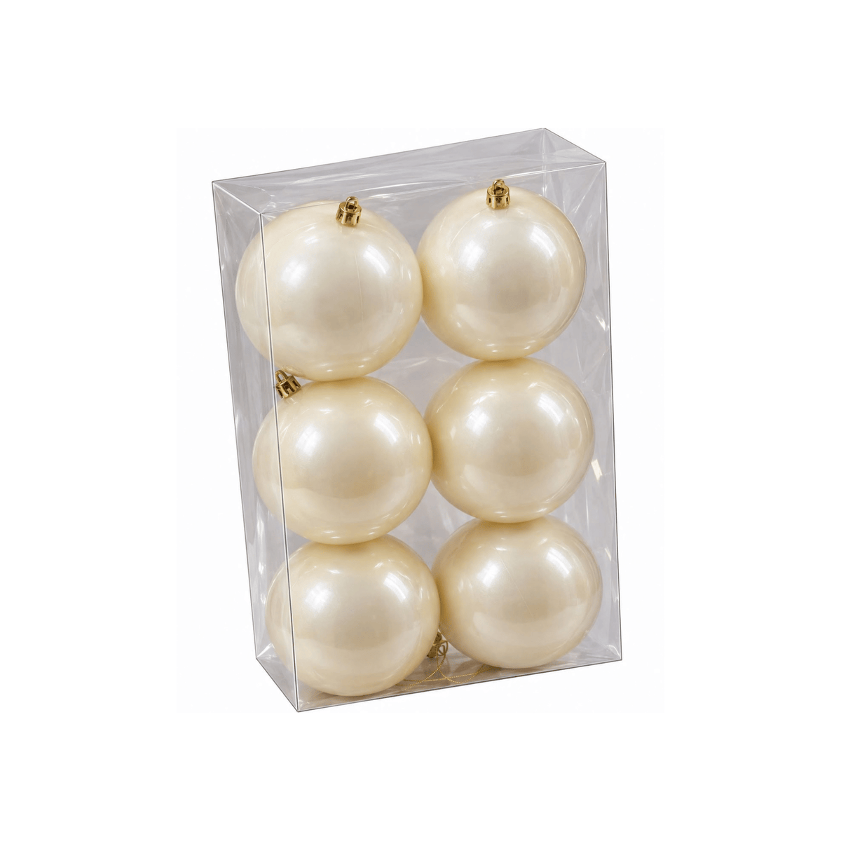 BHK01314NCR Paq. Esfera  Perlizada 12Cm 6Pz Crema