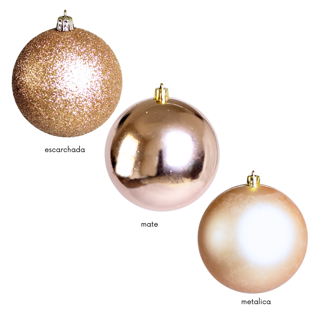 (Bhk00273Chg) Esferas Navideñas De 8Cm C/9Pcs, Champaña/Dorado