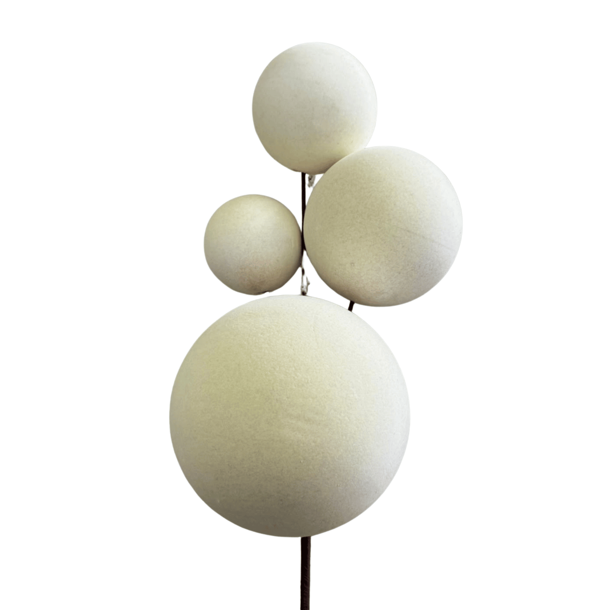 Mega Esferas Flock 20cm/ 15cm /12cm /10Cm crema