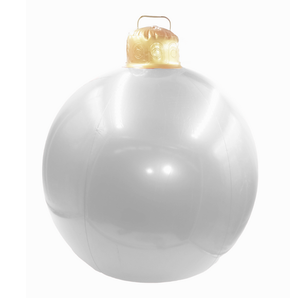  (DEC0077) Esfera inflable decorativa lisa 60cm blanca