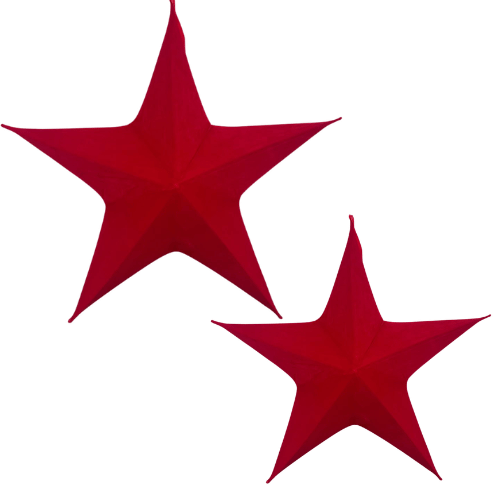 Estrella Armable Terciopelo Rojo 65cm/80cm