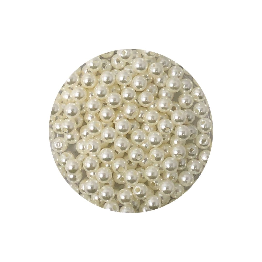 (2038-6) Perla plastica 6 mm 25 gr blanca/beige