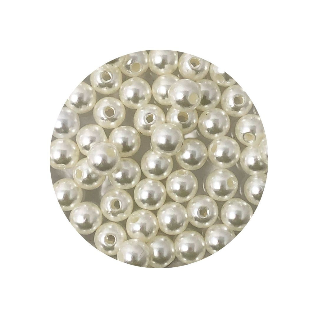 (2038-8) Perla plastica 8 mm 25 gr blanca/beige