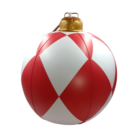 (DEC0079) Esfera inflable decorativa arlequin 60cm rojo