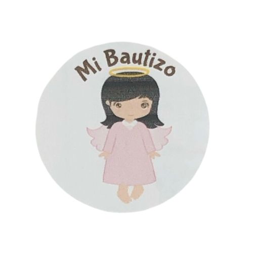 (24836) Sticker redonda Mi Bautizo c/12 pz