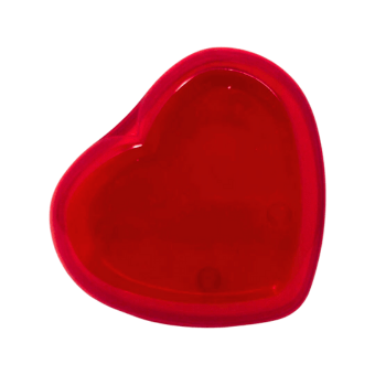 (25466) Caja dulcera en forma de corazón de acrilico plana 14.5x12x3.5cm