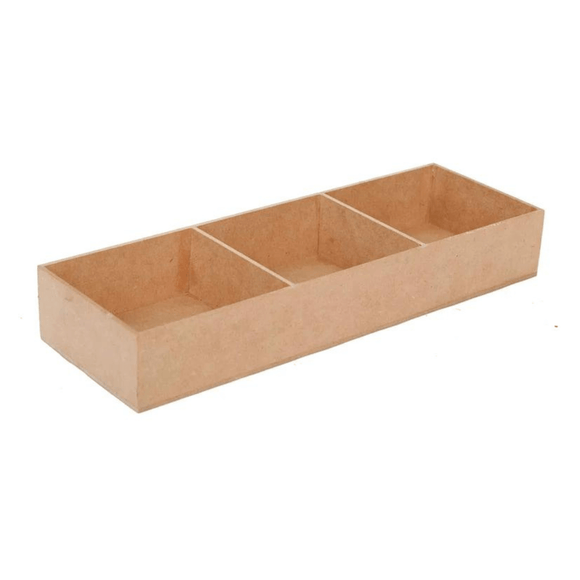 (27601) Base de madera rectangular c/3 27x9x4cm