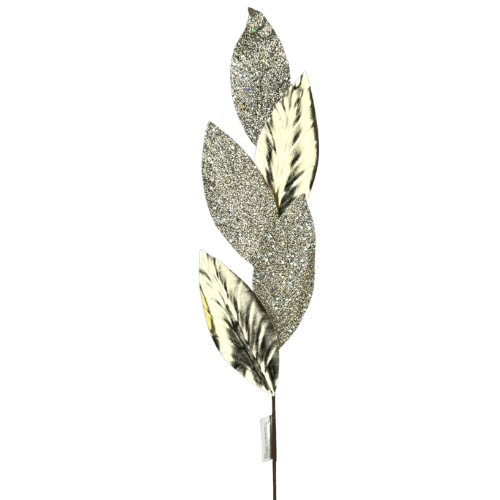(9773CH) Follaje Hojas Mate C/Escarcha 78CM Champagne