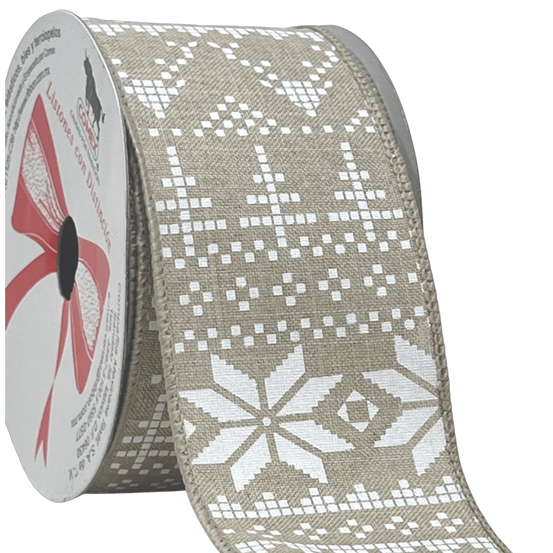 (9031) Liston navideño 6.5cm 9m manta pixeleado