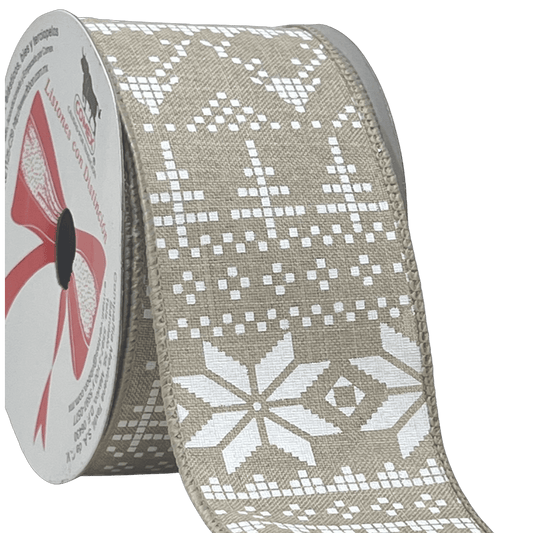 (9031) Liston navideño 6.5cm 9m manta pixeleado