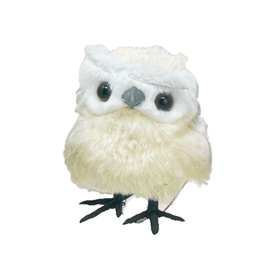 (Ccy00111W) Buho De Peluche 14.5X17X7Cm Blanco