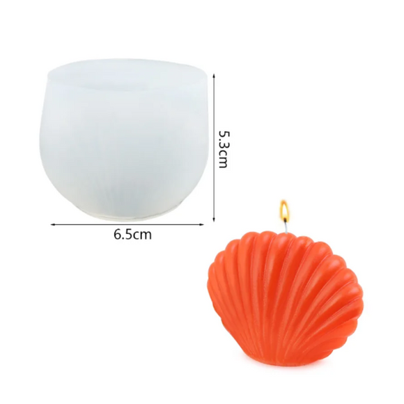 (28837) Molde silicon vela concha, 6.5 x 5.3 cm