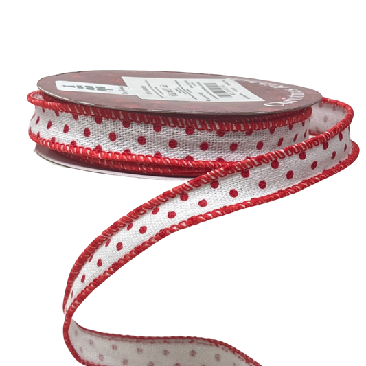 (28881) Liston Navideño Puntos con alambre 1.6Cm x 9m