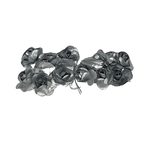 (29386) Flor metalica chica c/12 pz, dor/plat