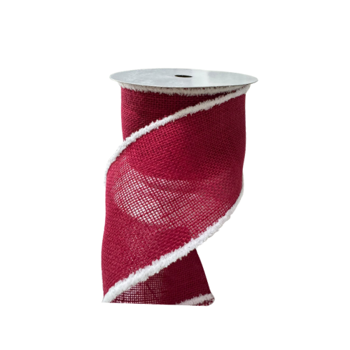(1345-12) Liston Tejido 10 CmX9M Rojo Borde Blanco