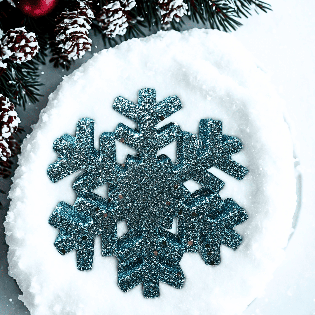 (FLA02258LB) Copo de nieve 12 cm celeste